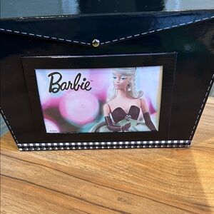Vintage hallmark Barbie collector box blue inside snaps Black/White Cosmetic Bag